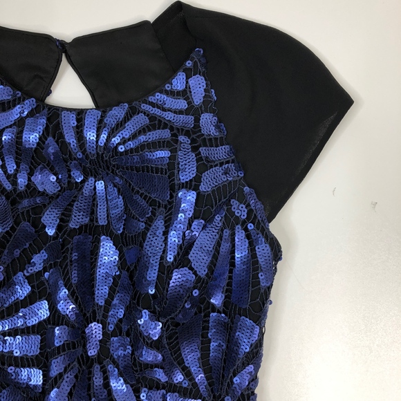 LIPSY VIP UK Blue Sequin Knee Length Dress - Picture 1 of 8